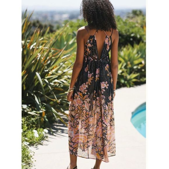 Anthropologie Cutout Floral Maxi Dress - Picture 2 of 7
